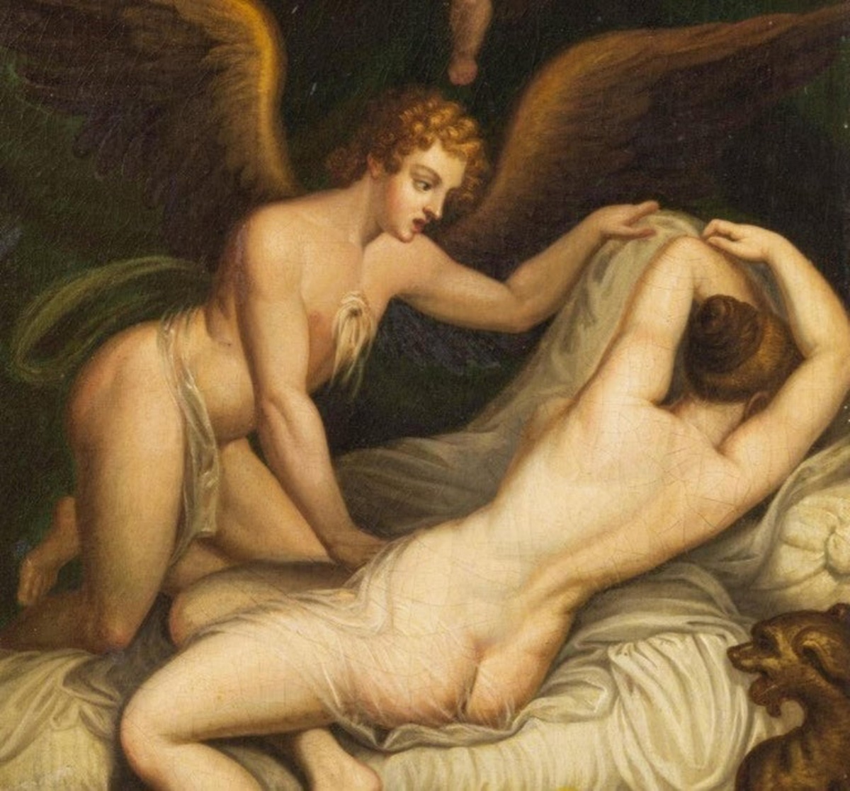 Venus And Cupid, 19th Century. French School-photo-2