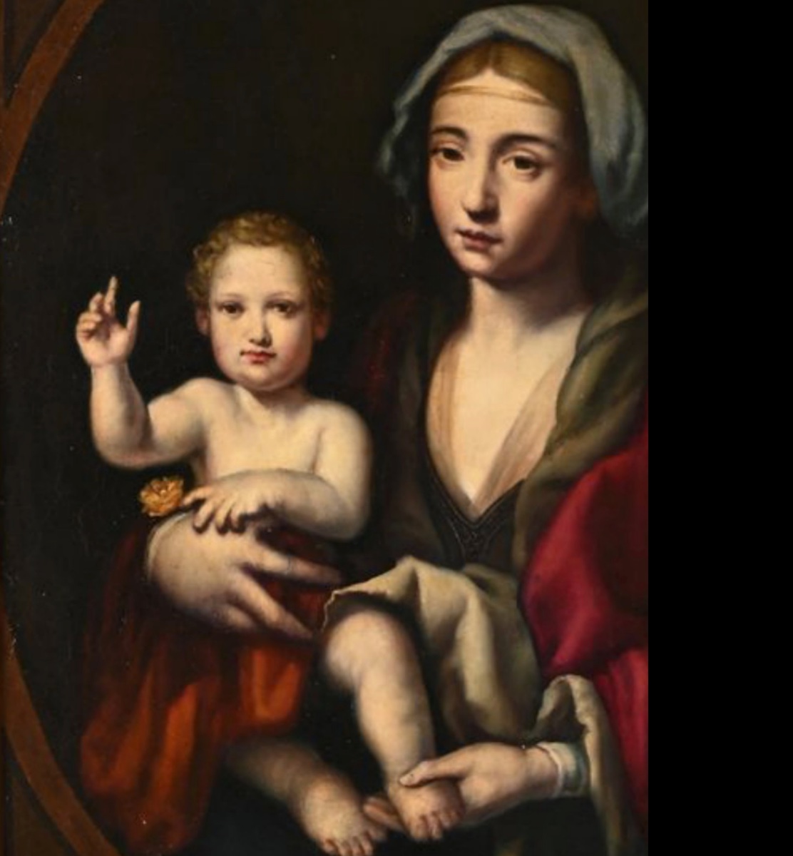 18th Century French School. “the Blessing Of The Virgin And Child.”-photo-2