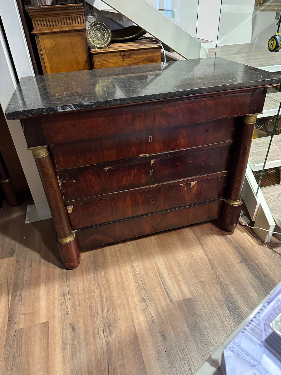 19th Century Napoleon III Empire Chest Of Drawers To Be Restored-photo-4