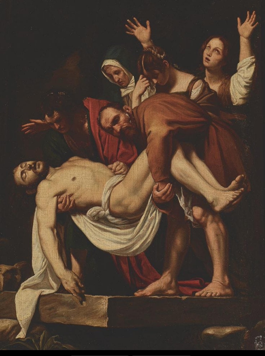 Excellente école italienne du XVIIe siècle. D'après Michel-Ange Merisi, dit Le Caravage-photo-2