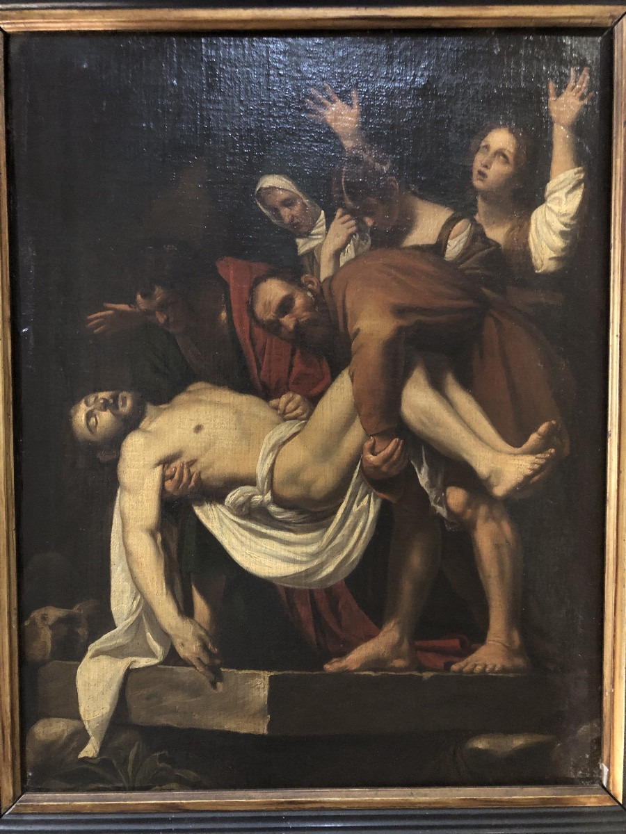 Excellente école italienne du XVIIe siècle. D'après Michel-Ange Merisi, dit Le Caravage-photo-6