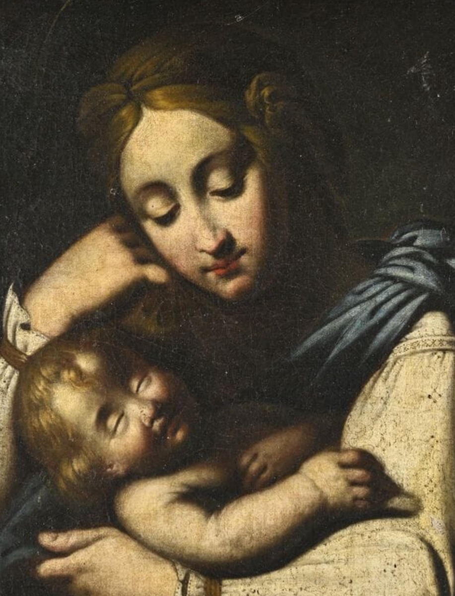 FRANCISCO SOLIMENA (Canale di Serino, 1657 - Naples, 1747) Attribué - "La Vierge à l'Enfant"-photo-4