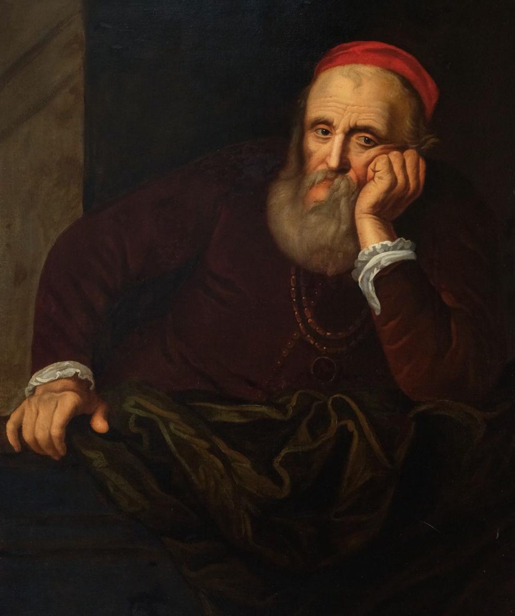 École d'Anvers, XVIIe siècle  « Portrait d'Archimède »-photo-3