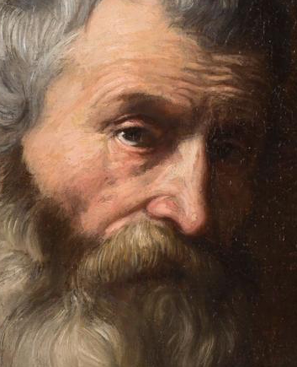 École italienne du XVIIe siècle, disciple de Jusepe Ribera  « Homme barbu tenant un livre »-photo-2