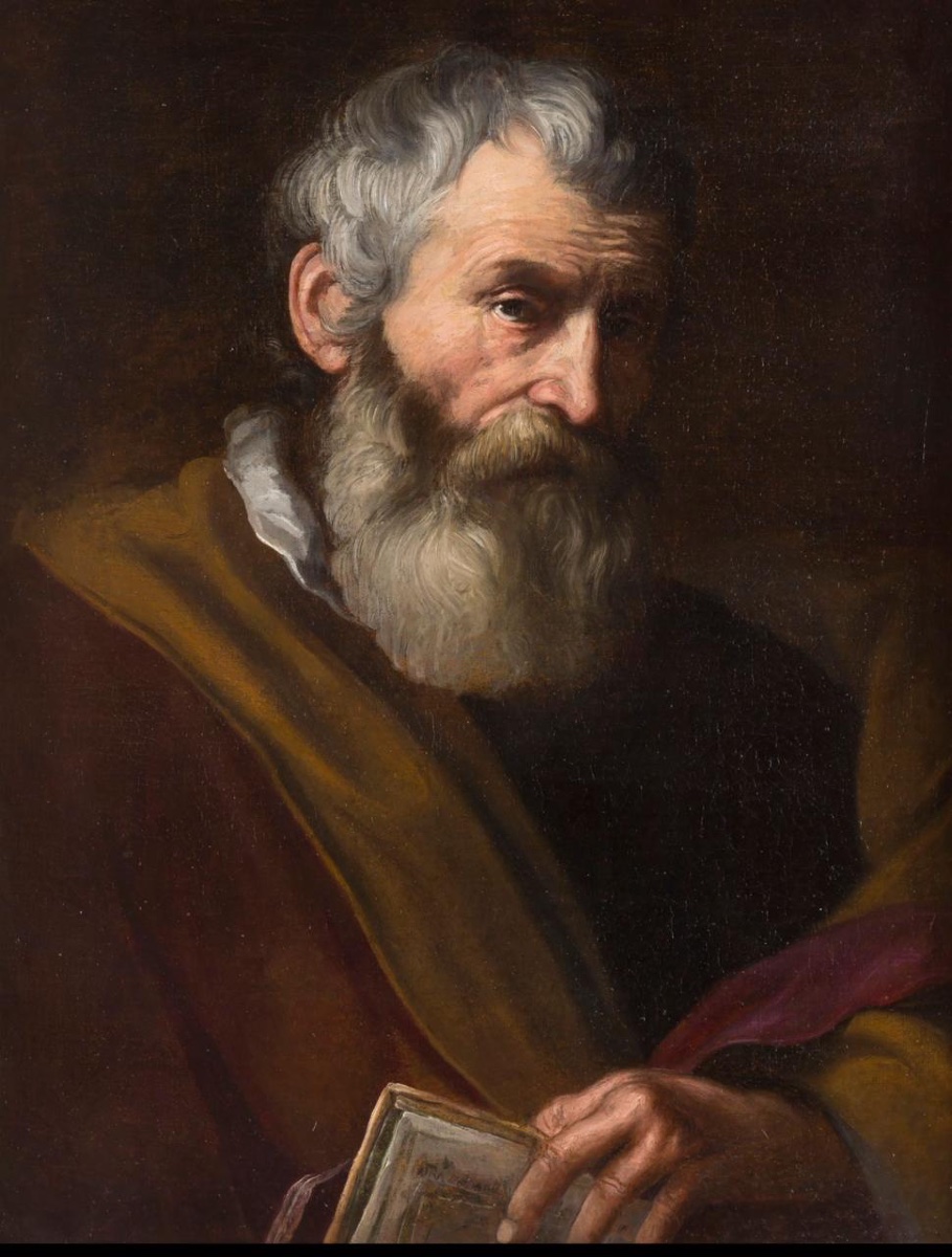 École italienne du XVIIe siècle, disciple de Jusepe Ribera  « Homme barbu tenant un livre »-photo-2