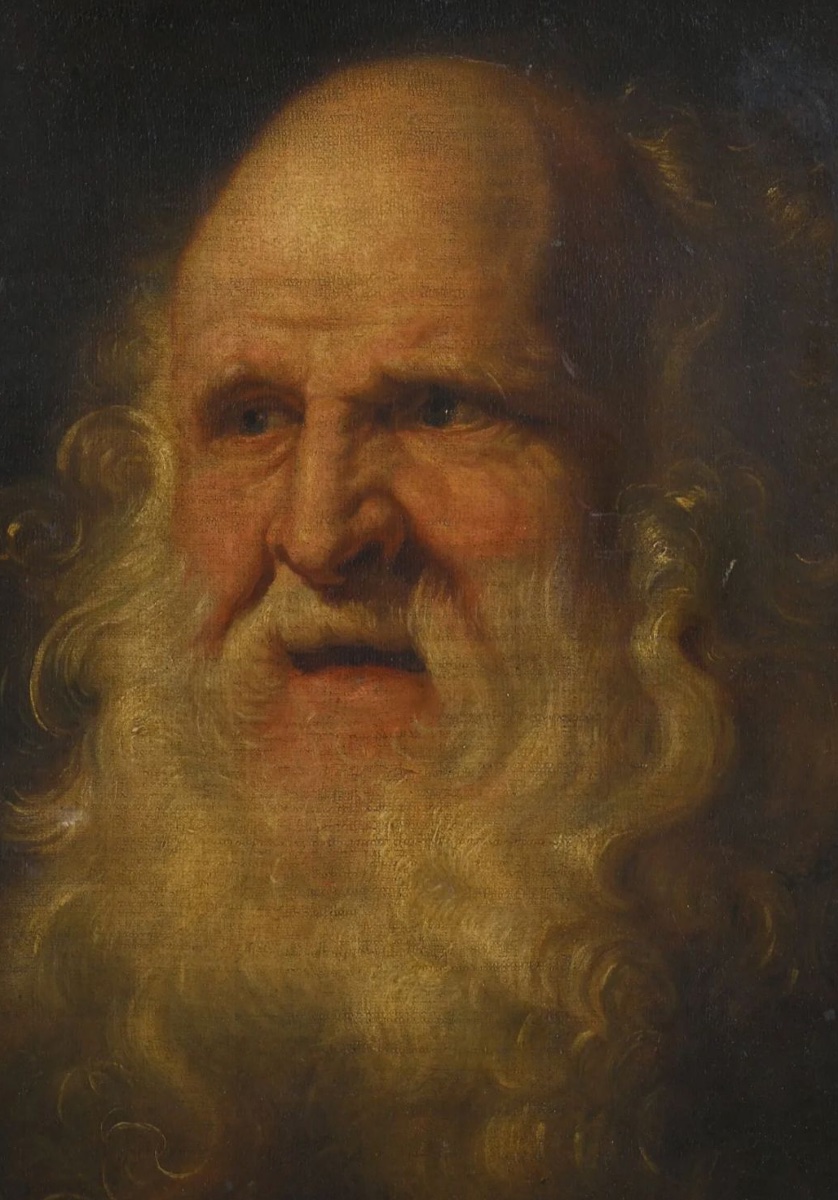 École de Pierre Paul Rubens « Portrait d'un homme barbu » 17e Siècle-photo-1