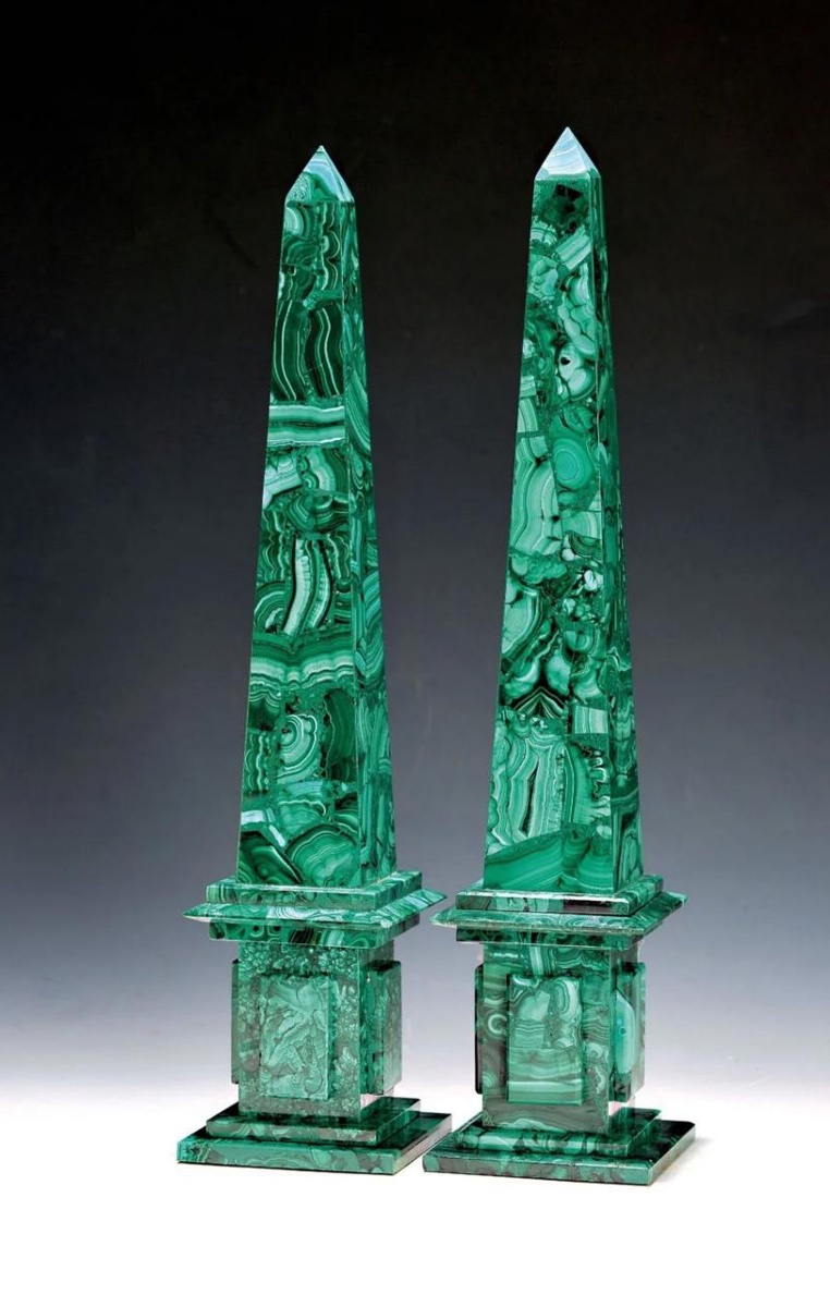 Paire d'obélisques en malachite (Russie)  Début du XXe siècle-photo-2