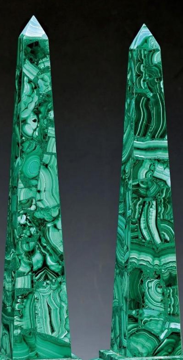 Paire d'obélisques en malachite (Russie)  Début du XXe siècle-photo-3