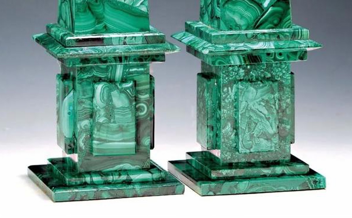 Paire d'obélisques en malachite (Russie)  Début du XXe siècle-photo-4