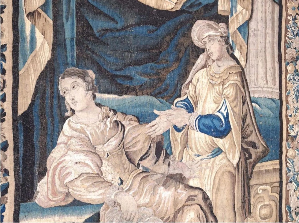 Tapisserie d'Aubusson  « La Devineresse », XVIIIe siècle-photo-3