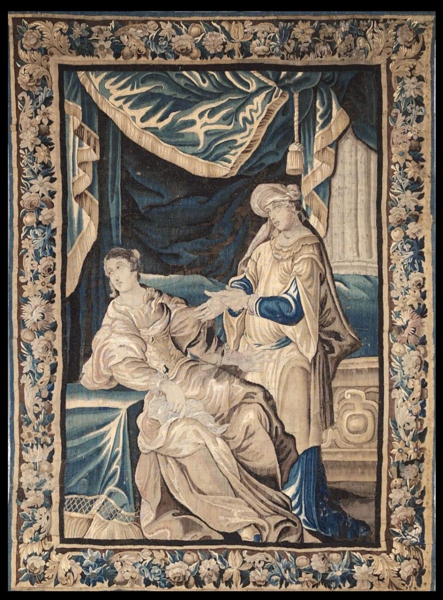 Tapisserie d'Aubusson  « La Devineresse », XVIIIe siècle-photo-2
