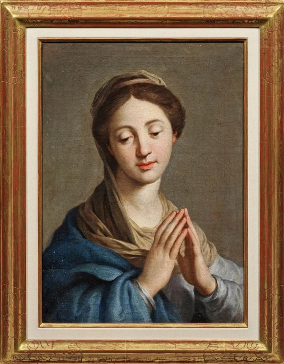 Cercle de Carlo Maratta (actif au XVIIe siècle)  « Marie Immaculée en Prière »-photo-2