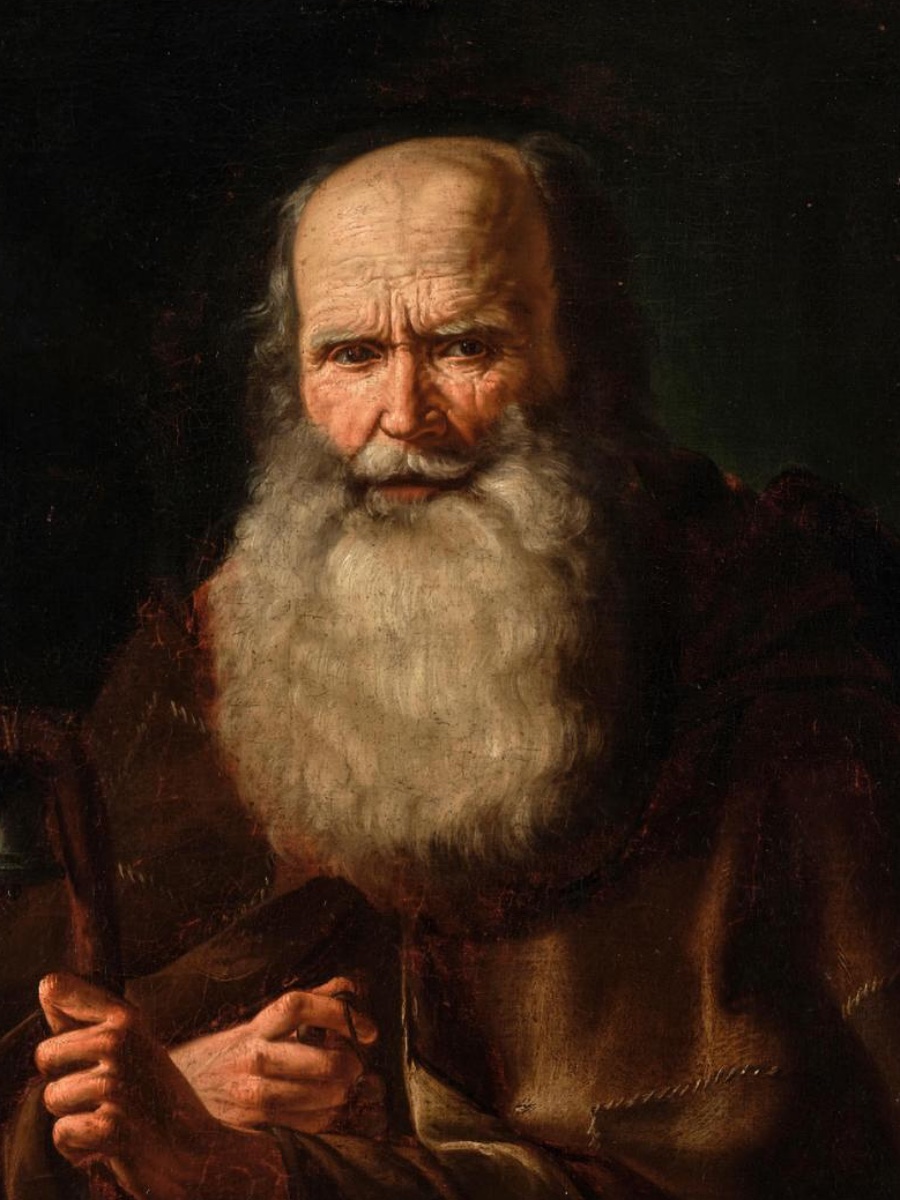 Attribué à Balthasar Denner (Hambourg, 1685–1749, Rostock) « Portrait d'Antonius Abbas »-photo-4