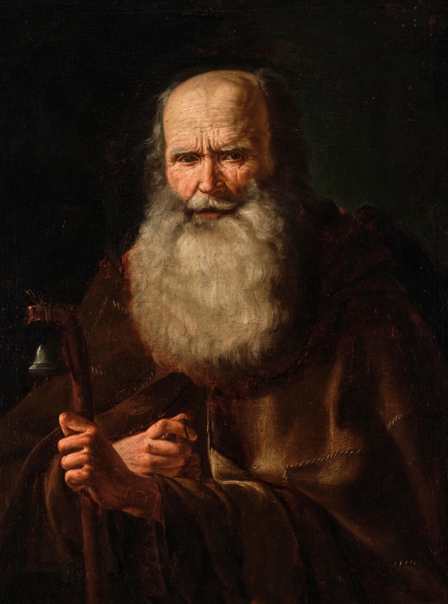 Attribué à Balthasar Denner (Hambourg, 1685–1749, Rostock) « Portrait d'Antonius Abbas »