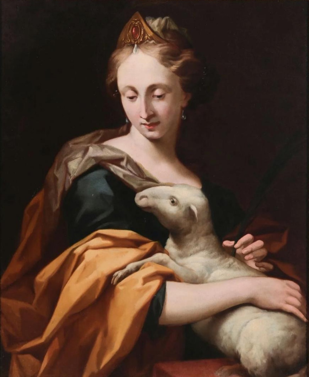 Antonio Franchi, dit le Lucquois (Villa Basílica 1638 - Florence 1709), attribué à  Santa Inés-photo-2