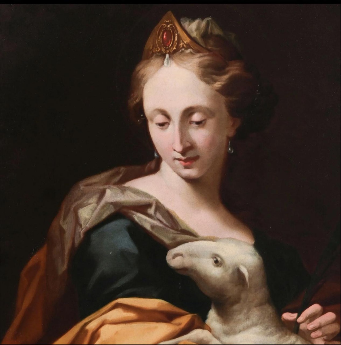 Antonio Franchi, dit le Lucquois (Villa Basílica 1638 - Florence 1709), attribué à  Santa Inés-photo-3