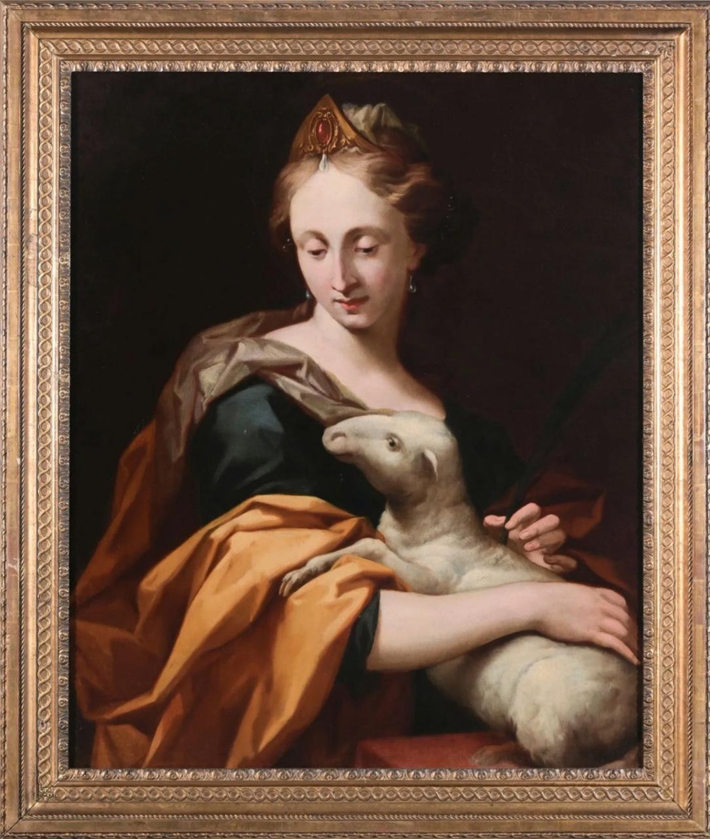 Antonio Franchi, dit le Lucquois (Villa Basílica 1638 - Florence 1709), attribué à  Santa Inés