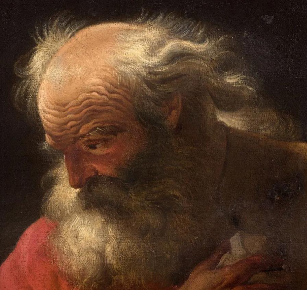 École Française, vers 1740, disciple de Nicolas de Largillière, « Saint Jérôme »-photo-3