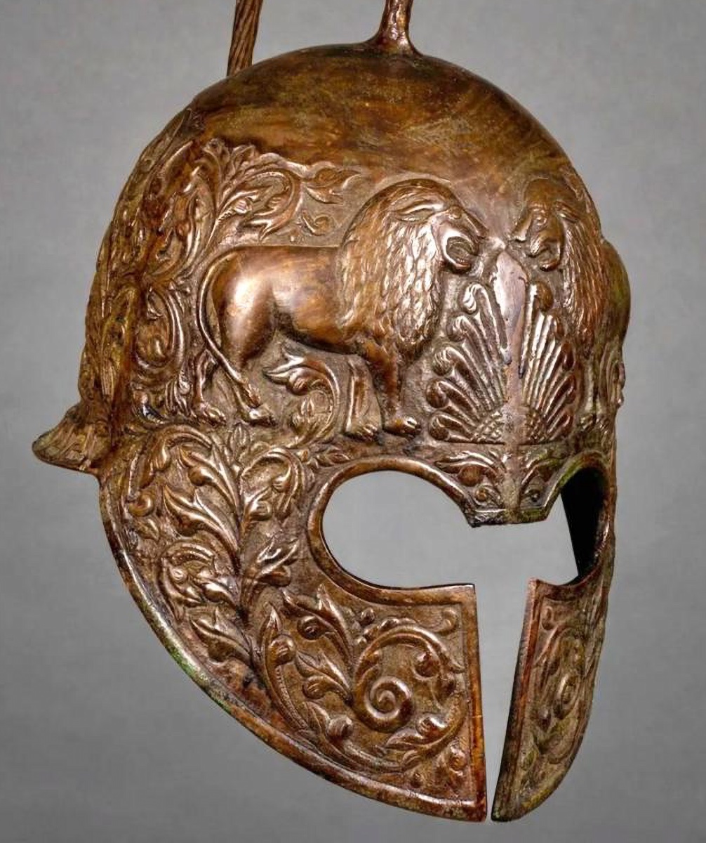 Casque Gréco-Romain Ancien  en Bronze-photo-3