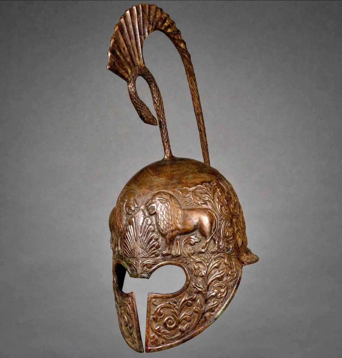 Casque Gréco-Romain Ancien  en Bronze-photo-4