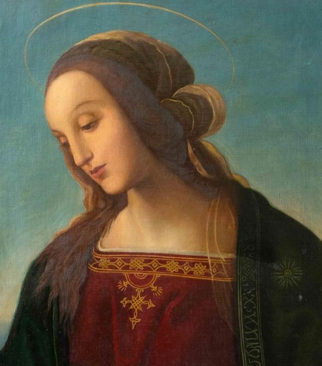 Italian School, “the Virgin In Prayer,” 19th Century-photo-2
