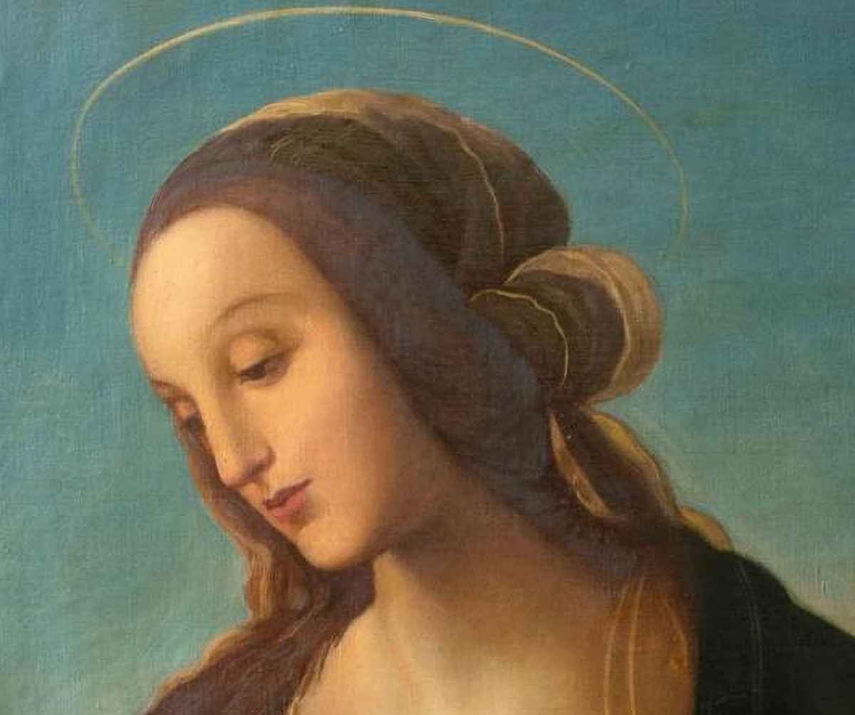 Italian School, “the Virgin In Prayer,” 19th Century-photo-3