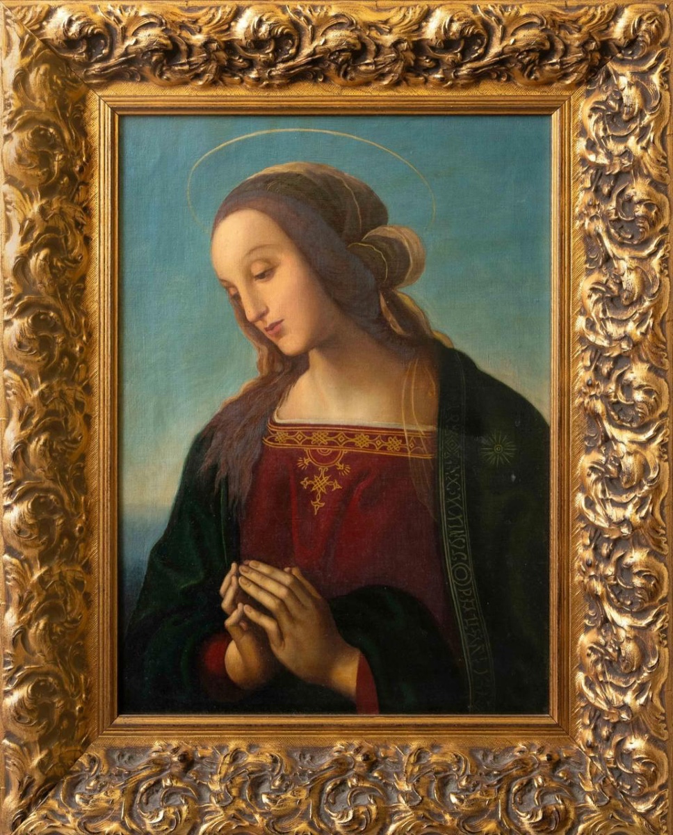 Italian School, “the Virgin In Prayer,” 19th Century