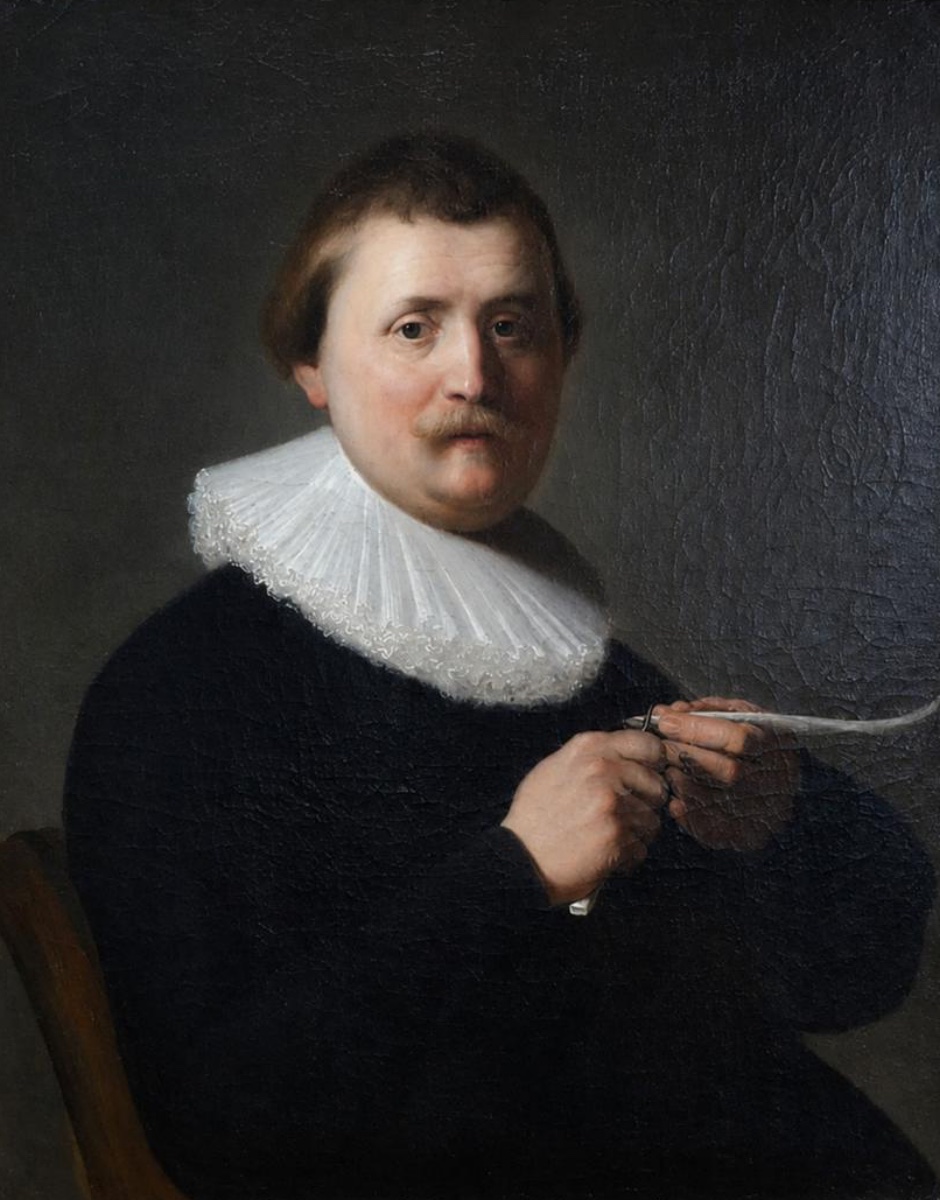 Portrait Of A Man Sharpening His Pen, Rembrandt Circle, Dutch School, 17th Century-photo-4