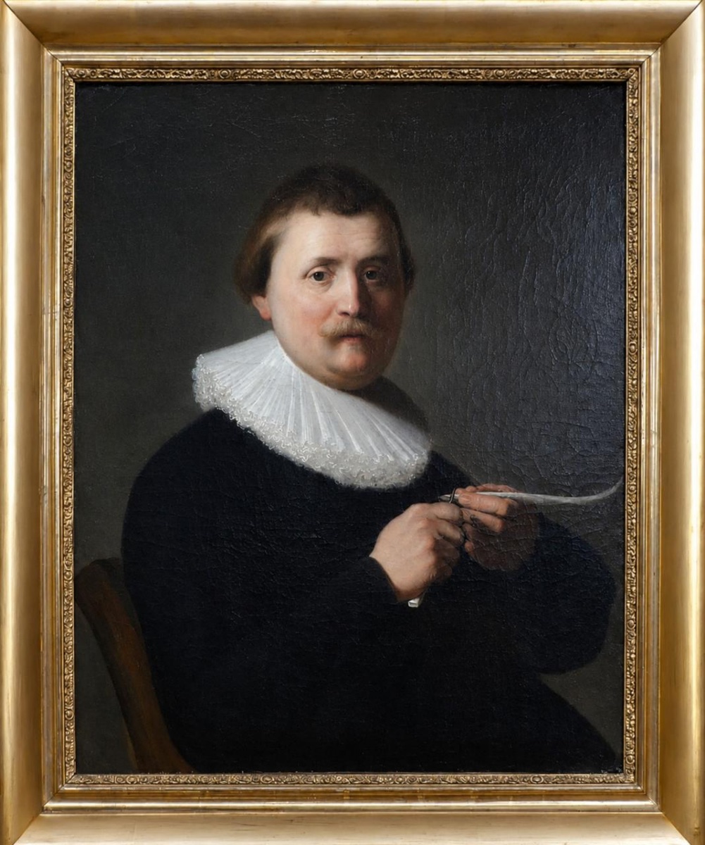Portrait Of A Man Sharpening His Pen, Rembrandt Circle, Dutch School, 17th Century