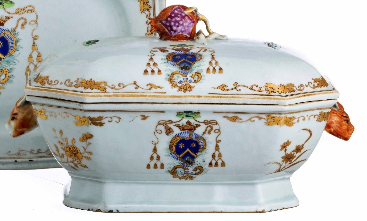 Soupière du XVIIIe Siècle Ornée d'Armoiries Compagnie des Indes orientales, règne de Qianlong-photo-2