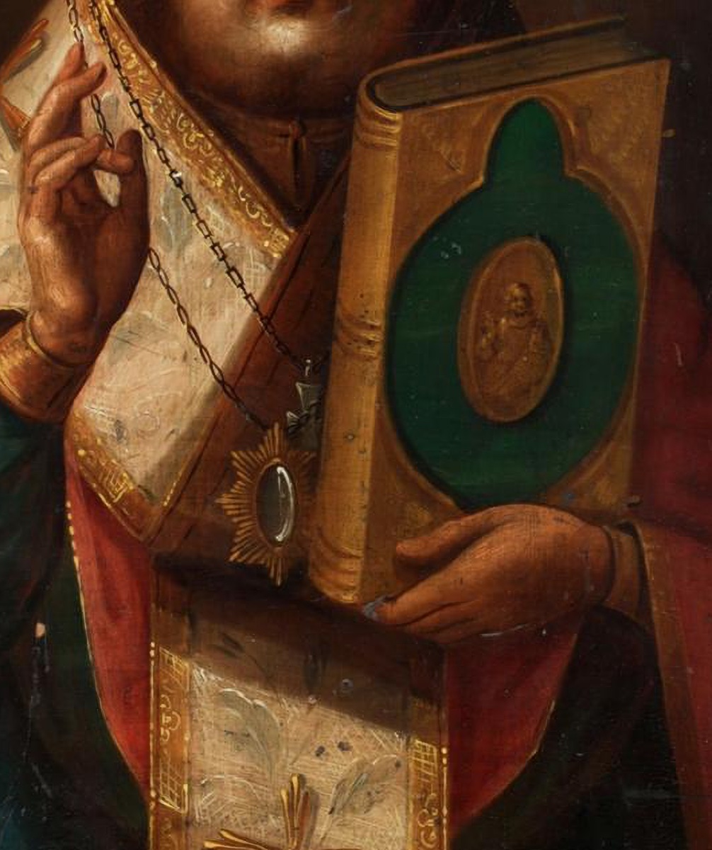  Russian Icon “saint Nicholas Of Myra,” 19th Century-photo-4