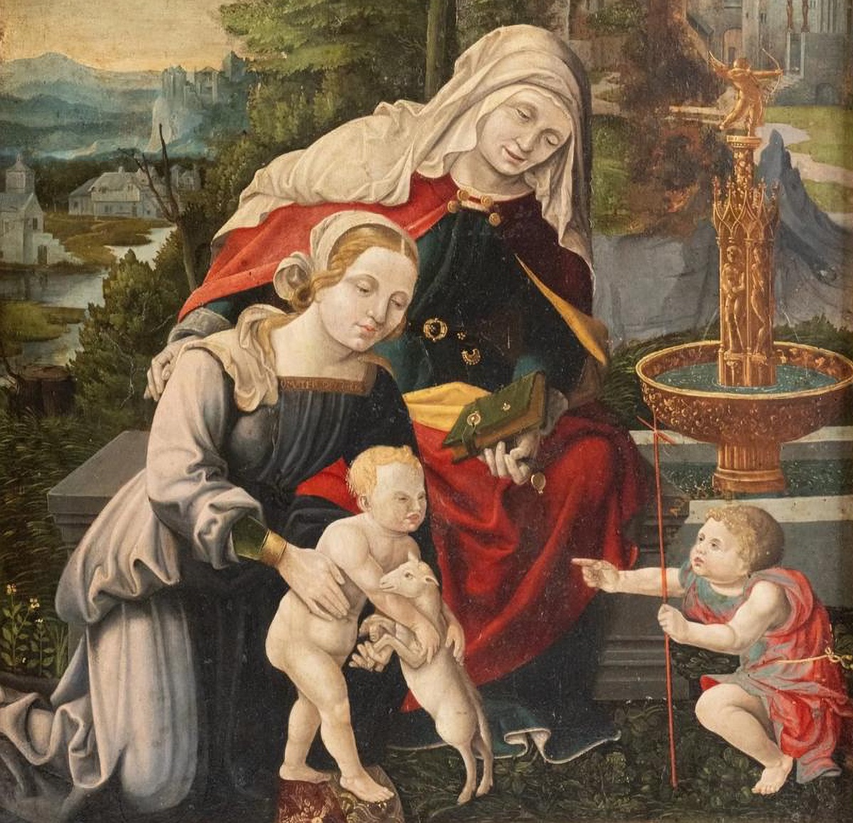 Flemish School Panel Painting, Late 16th Century-photo-3