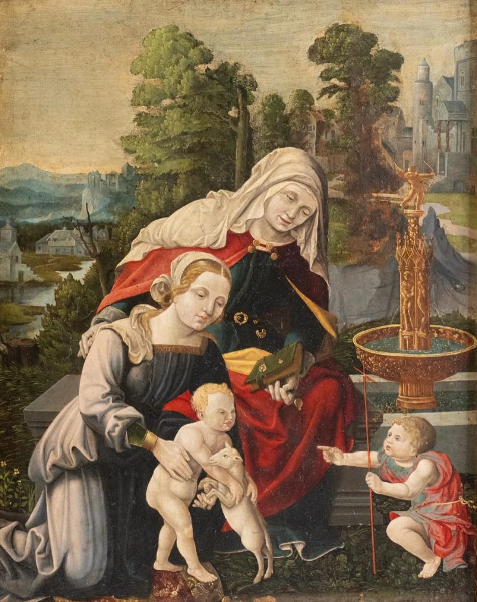 Flemish School Panel Painting, Late 16th Century-photo-2