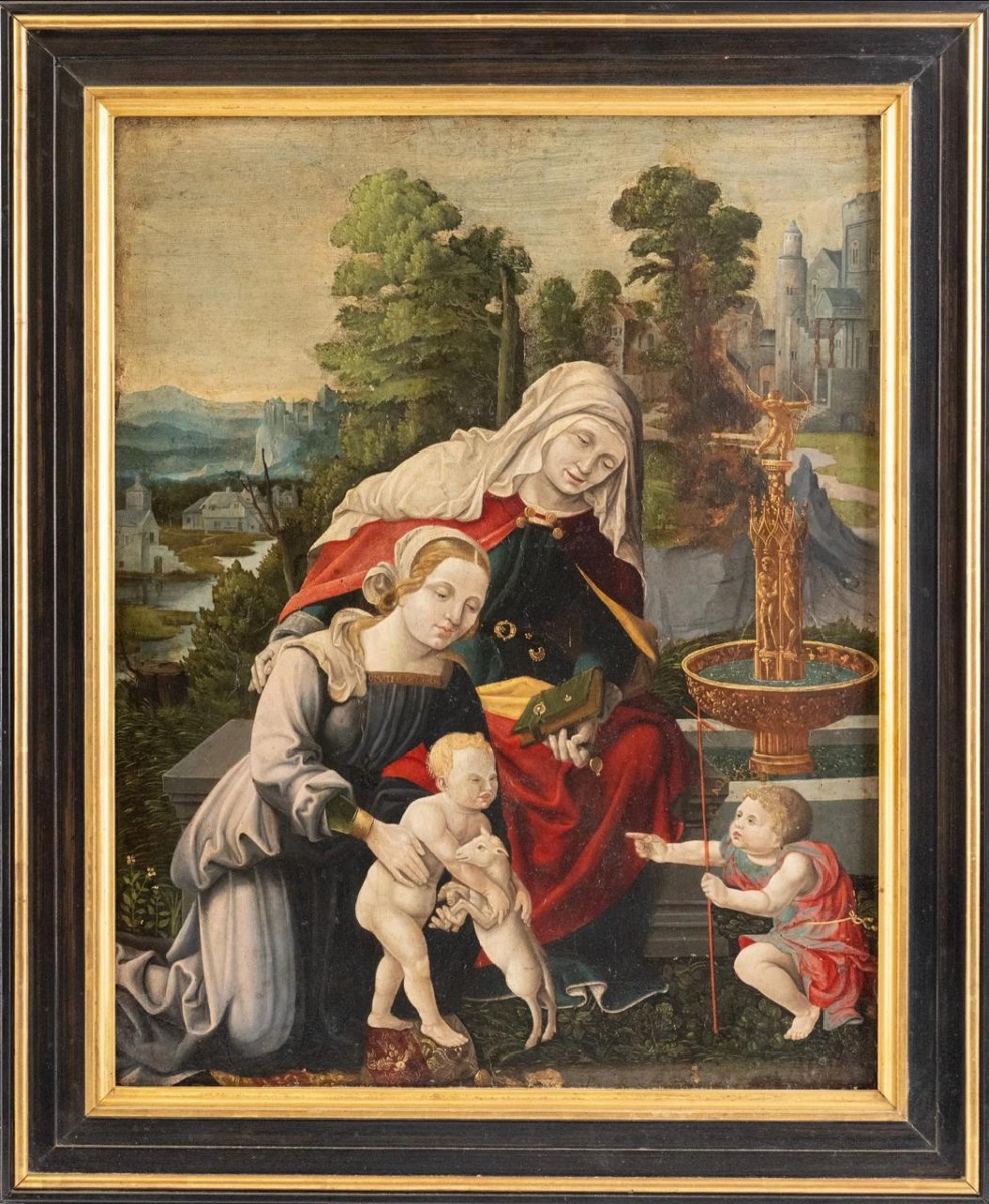 Flemish School Panel Painting, Late 16th Century