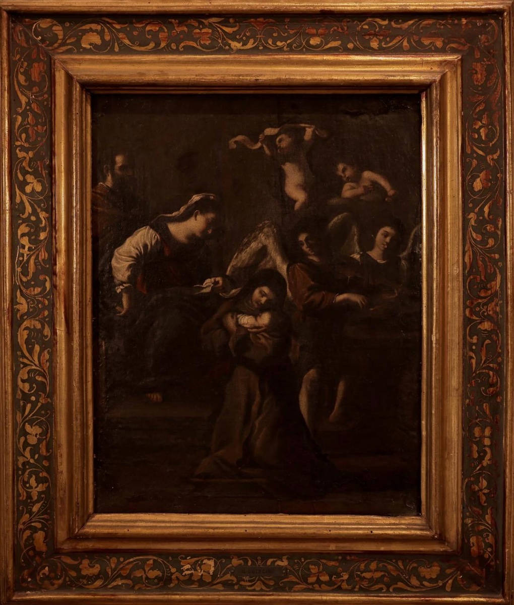 École italienne, XVIIe siècle « La Vision de sainte Claire »-photo-1