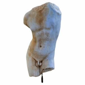 Roman Torso In Carrara Marble, 19th Century