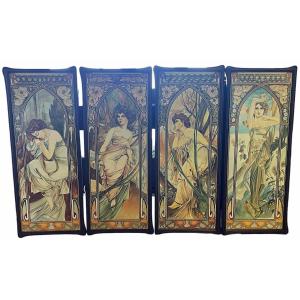 « Les Quatre Saisons » Art Déco  école Française Début 1900