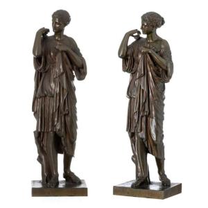 Ferdinand Barbedienne « Diane De Gabies » Sculpture Française, Fin Du XIXe Siècle.