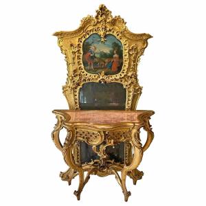 French Mirror And Console Dating From 1760/70, 18th Century