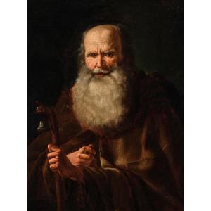 Attribué à Balthasar Denner (Hambourg, 1685–1749, Rostock) « Portrait d'Antonius Abbas »