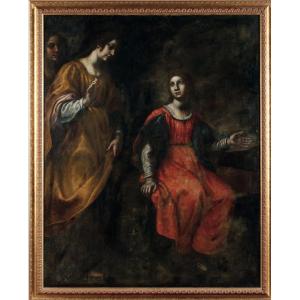 Francesco Curradi, *moses Saved From The Waters*, Oil On Canvas, First Half Of The 17th Century