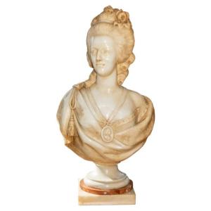 Bust Of Marie Antoinette. Late 18th Century, Carrara Marble
