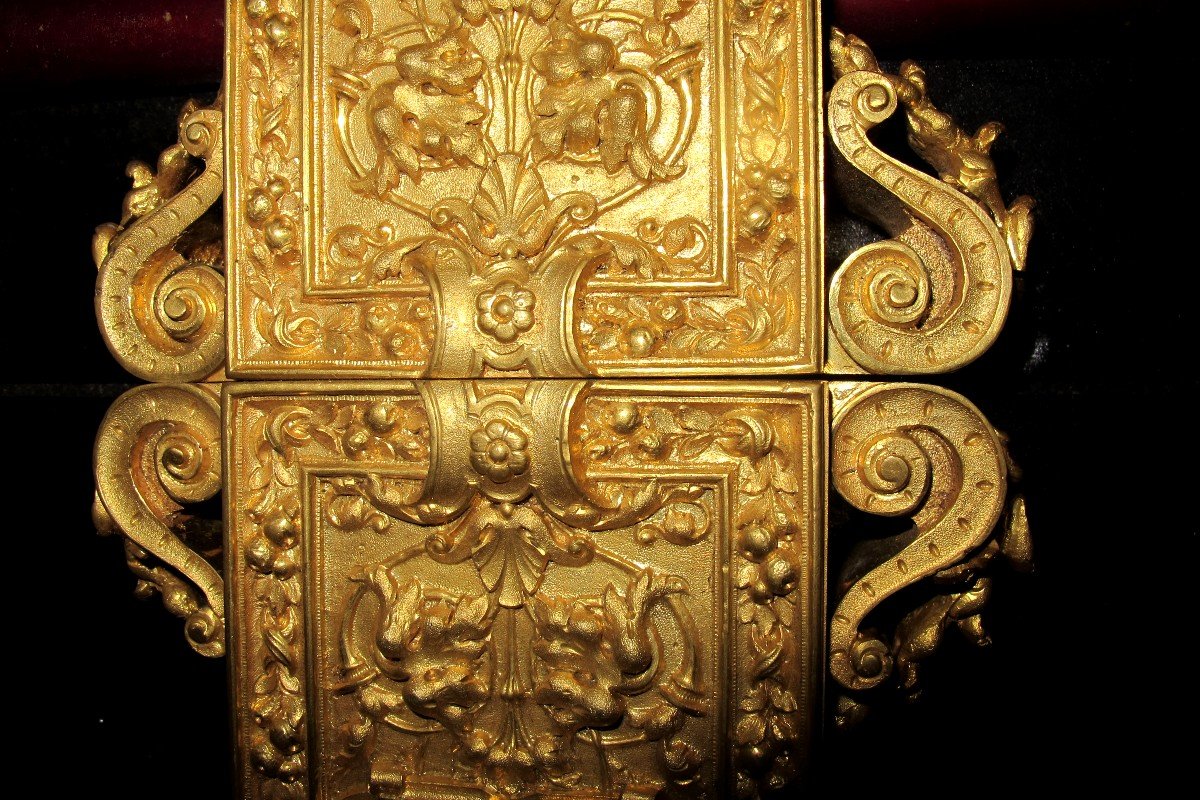 XIX Lock In Gilt Bronze With The Arms Of Paris-photo-1