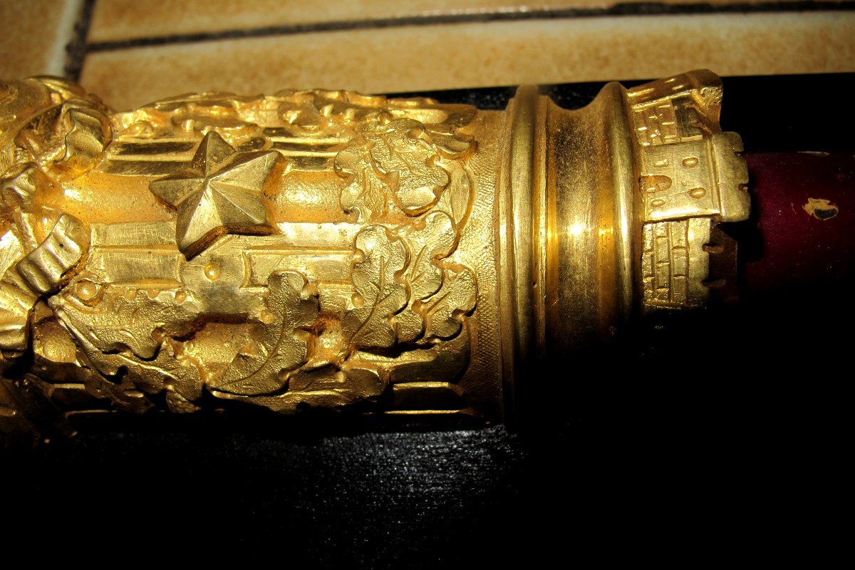 XIX Lock In Gilt Bronze With The Arms Of Paris-photo-5