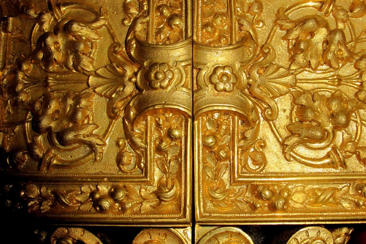 XIX Lock In Gilt Bronze With The Arms Of Paris