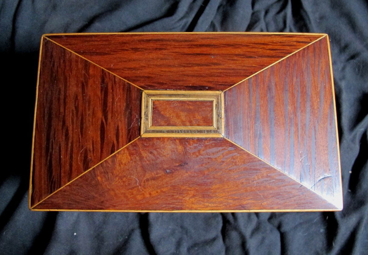 Coffret Boite A Thé Marqueterie  Filet Patte De Lions-photo-3