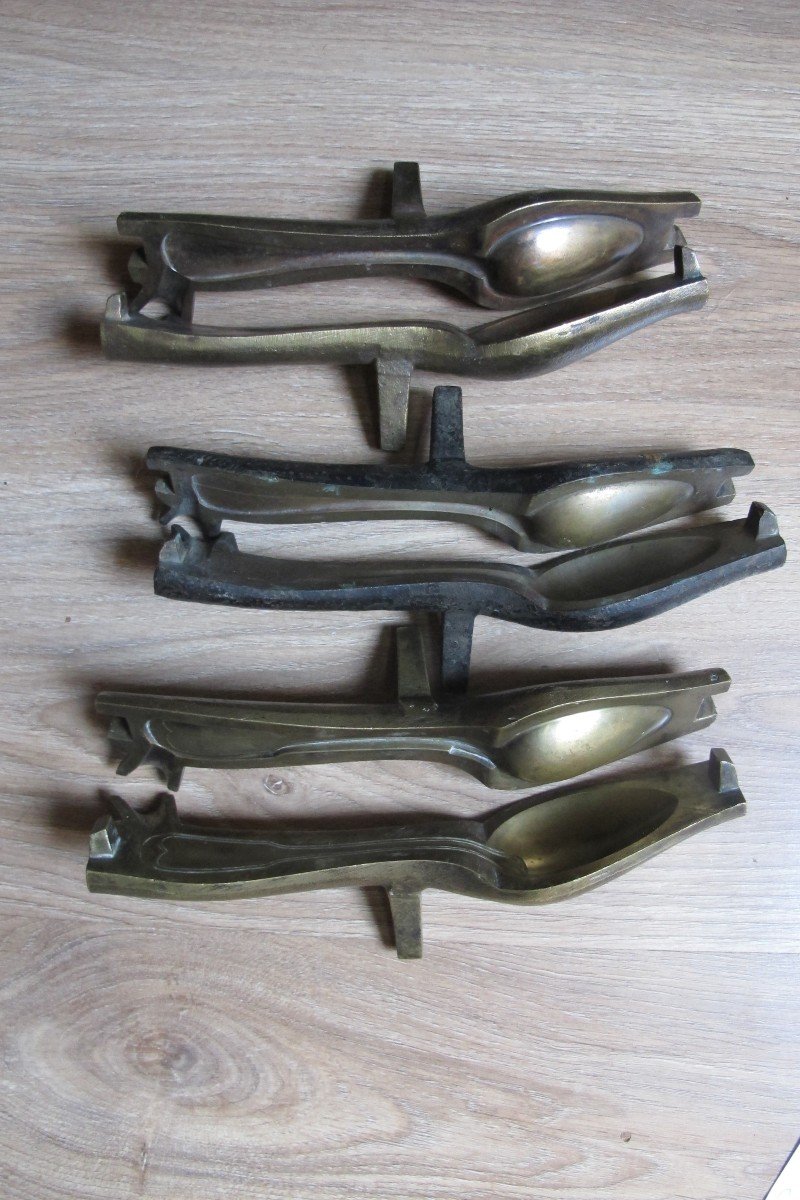 Bronze Spoon Molds Set Of Three Pieces Bazin-photo-2