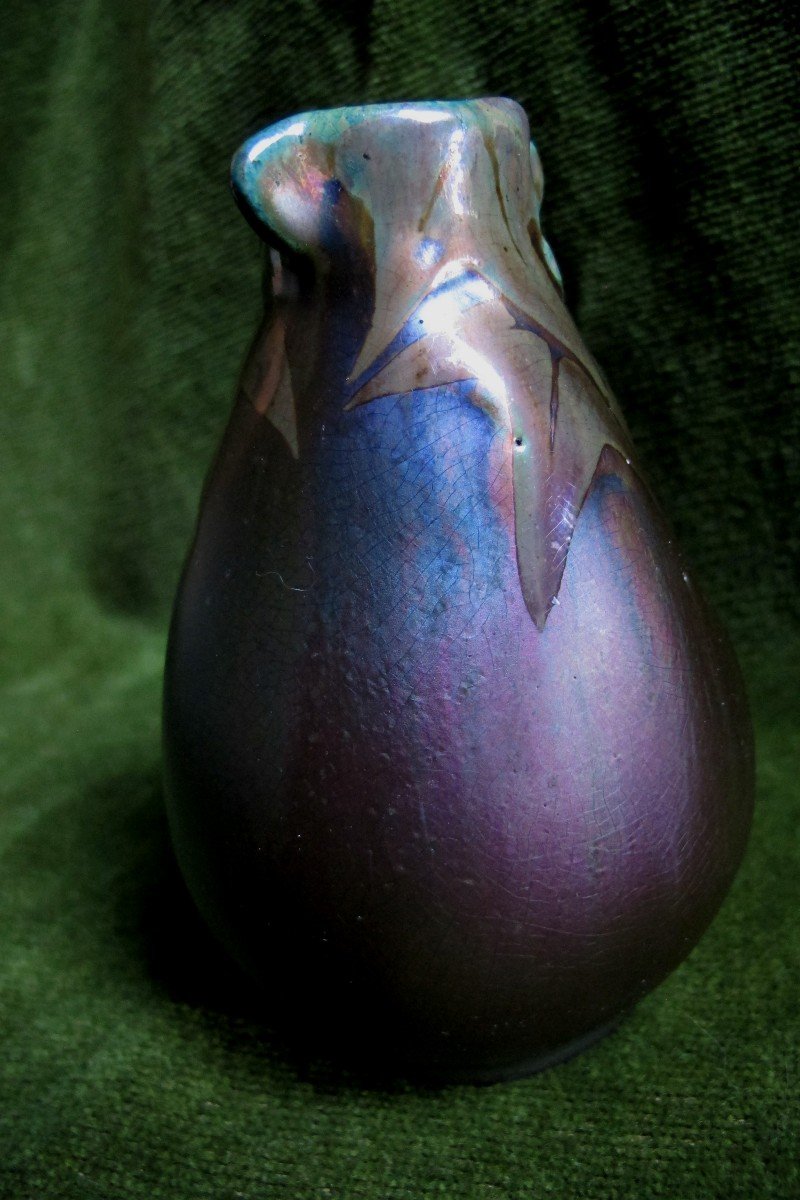 Vase Montières Aubergine Art Nouveau-photo-3