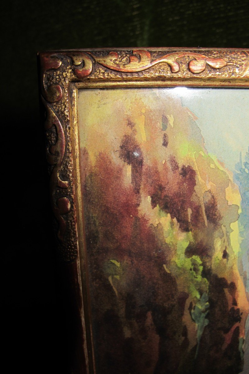 Gouache Landscape Of Gorges-photo-4