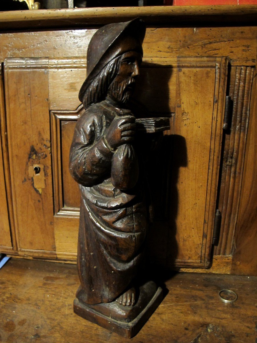 Saint Jacques En Chene Sculpté-photo-2